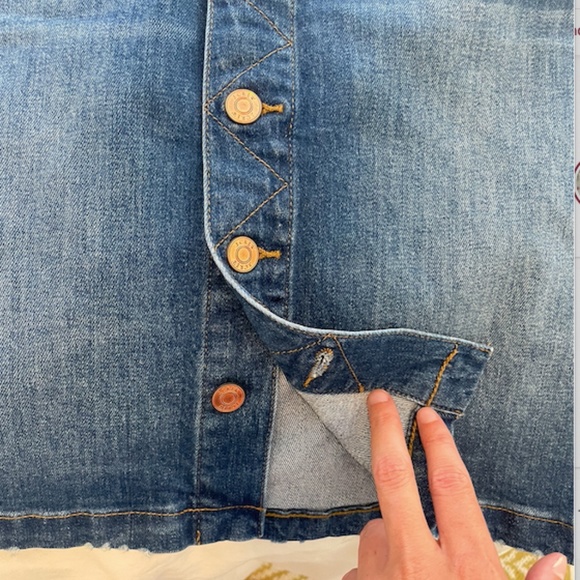 J. Crew Denim Button-Up Mini/Midi Skirt- Size 27 - Picture 2 of 9